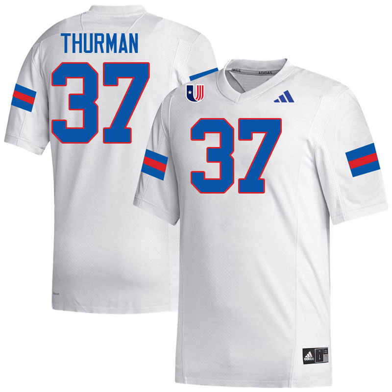 West Georgia Wolves #37 Micah Thurman College Football Jerseys,Uniforms-White